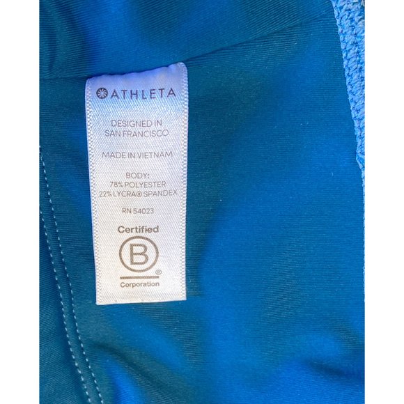 NWOT Athleta Blue Low Rise Lace 3 Pockets Draw String Long Activewear Leggings S - Picture 11 of 11